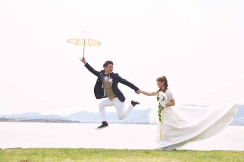 びわ湖前撮りフォトウェディング