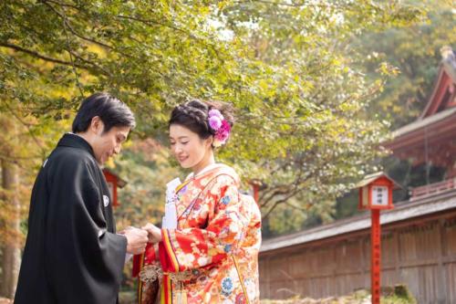 日吉大社にて結婚式の和装前撮りロケ｜滋賀前撮り人気店ブルースター