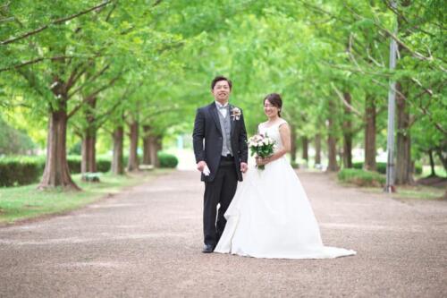 公園にて洋装前撮り