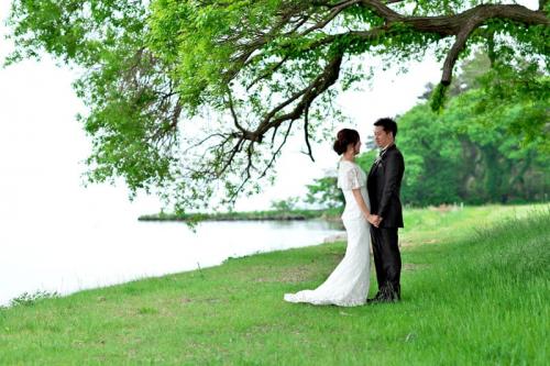 びわ湖にて前撮り