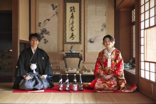 名酒西堀と共にご実家にて前撮り