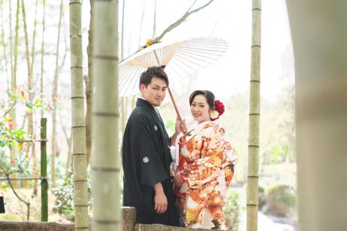 日本庭園にて前撮り