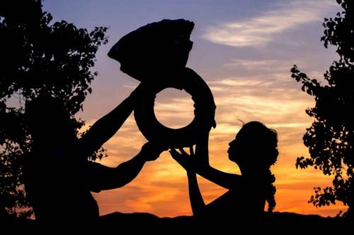 夕日をバックにドレス前撮りロケーション｜滋賀前撮り人気店ブルースター