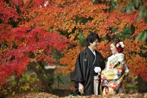 和装にて紅葉と前撮り｜滋賀前撮り人気店ブルースター