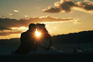 びわ湖にて夕日前撮りロケ｜滋賀前撮り人気店ブルースター