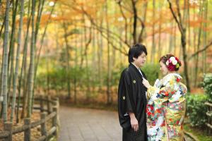竹林にて和装前撮りロケ｜滋賀前撮り人気店ブルースター